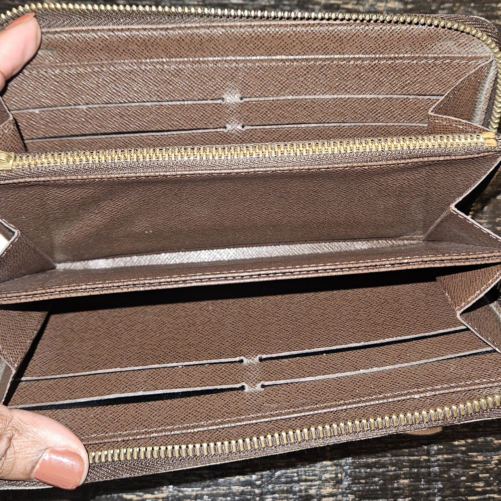 Louis Vuitton Brown Damier Ebene Zip Around Wallet - Picture 7 of 9